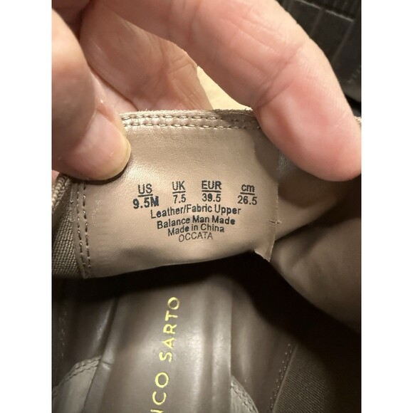 Franco Sarto Tan Suede Leather Ankle Booties Womens Size 9.5M Slip On Boots EUC - Picture 9 of 11